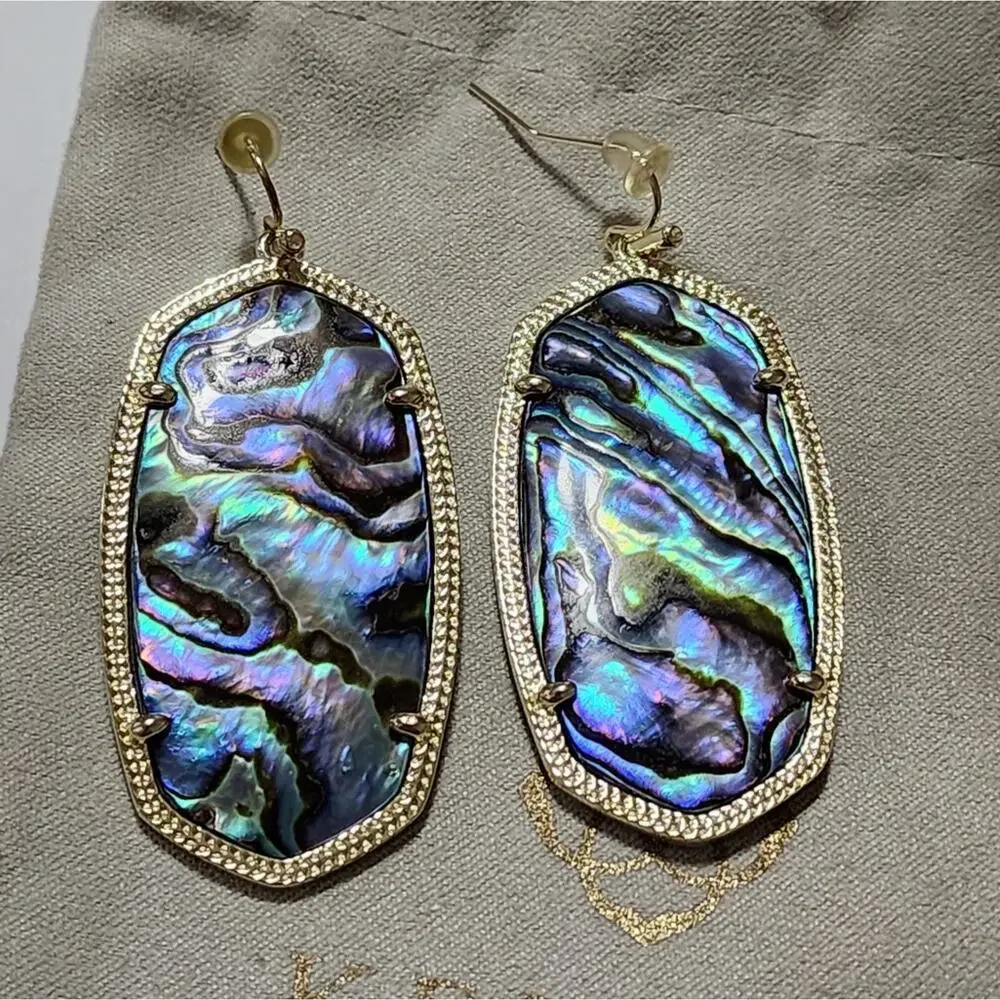 Kendra Scott Gold and Abalone Gorgeous‎ Hand Picked Stones Danielle Earrings